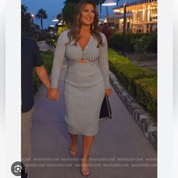 NWT Jonathan Simkhai Kim Womens Ribbed Knit Cut-Out Sweaterdress Dusty Rose XL - Picture 16 of 16